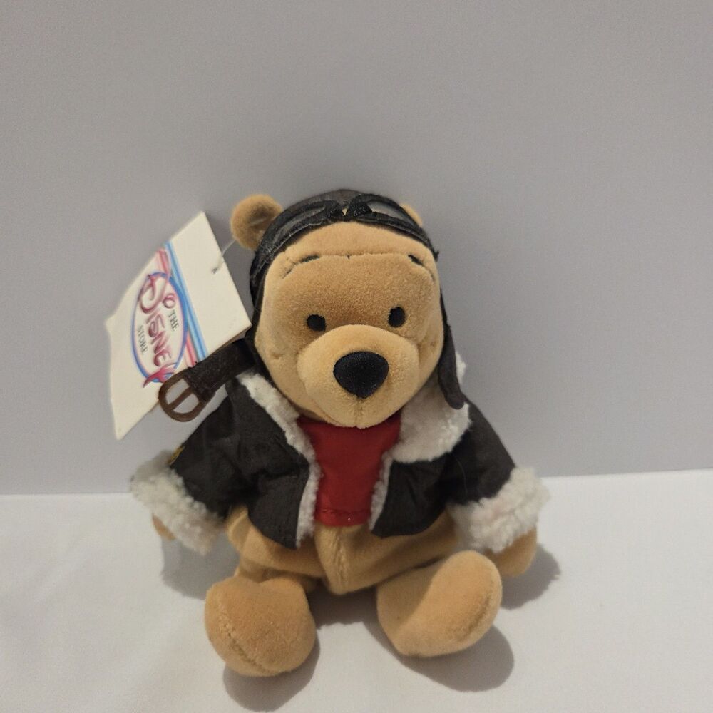 Disney Store Mini Bean Bag Plush Pilot Pooh 8" New W/ Tag #122 - Picture 1 of 8